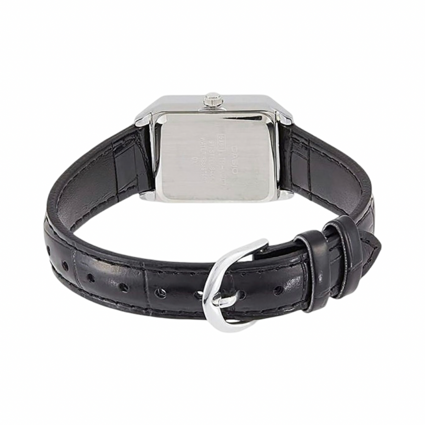 Casio Ladies Classic LTPV007L-7B1 Analogue Watch Silver Black Black Leather Band