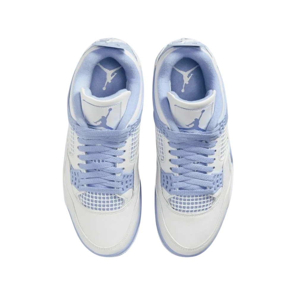 Women's Air Jordan 4 Retro Forget Me Not White Aluminum Blue Tint Oil Green
