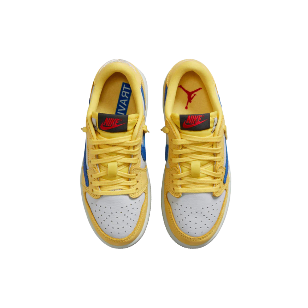 Air Jordan 1 Low OG (PS) Travis Scott Canary Racer Blue Light Silver Gum Medium Brown