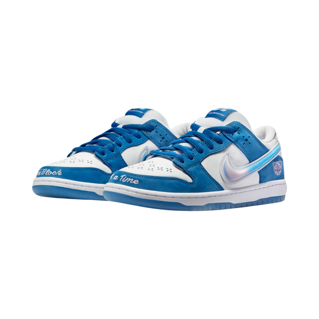 Nike SB Dunk Low Born X Raised One Block At A Time Deep Royal Blue White