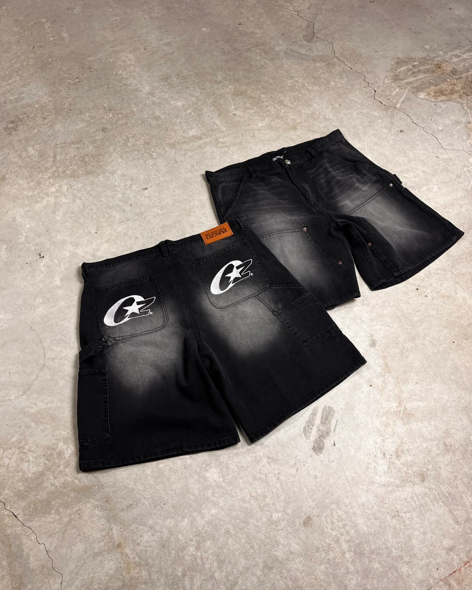 OZMNL Denim Jorts Faded Black