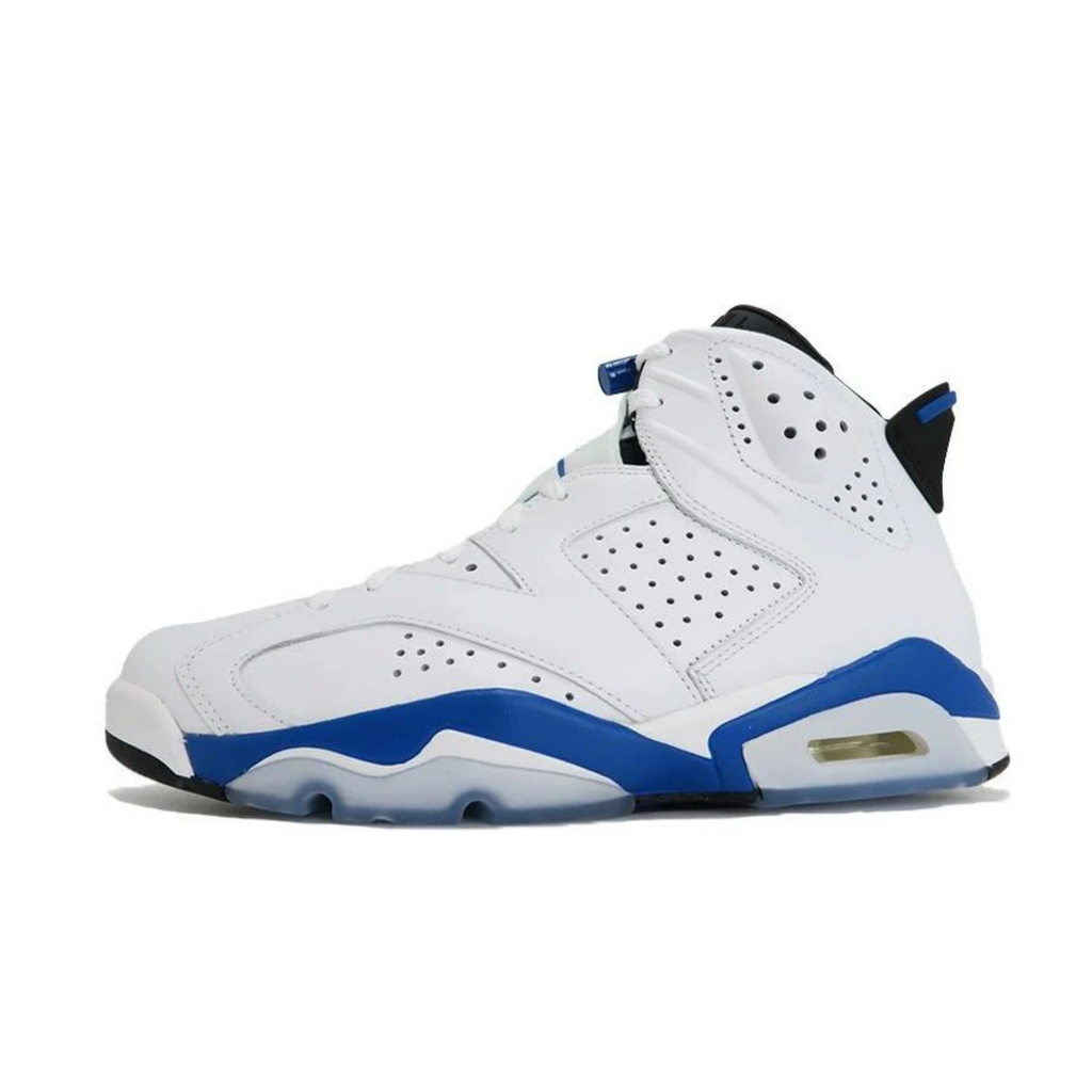 Air Jordan 6 Retro Sport Blue White Sports Blue Black 384664-107