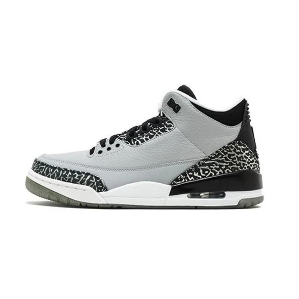 The Air Jordan 3 Retro Wolf Grey Metallic Silver Black 136064-004