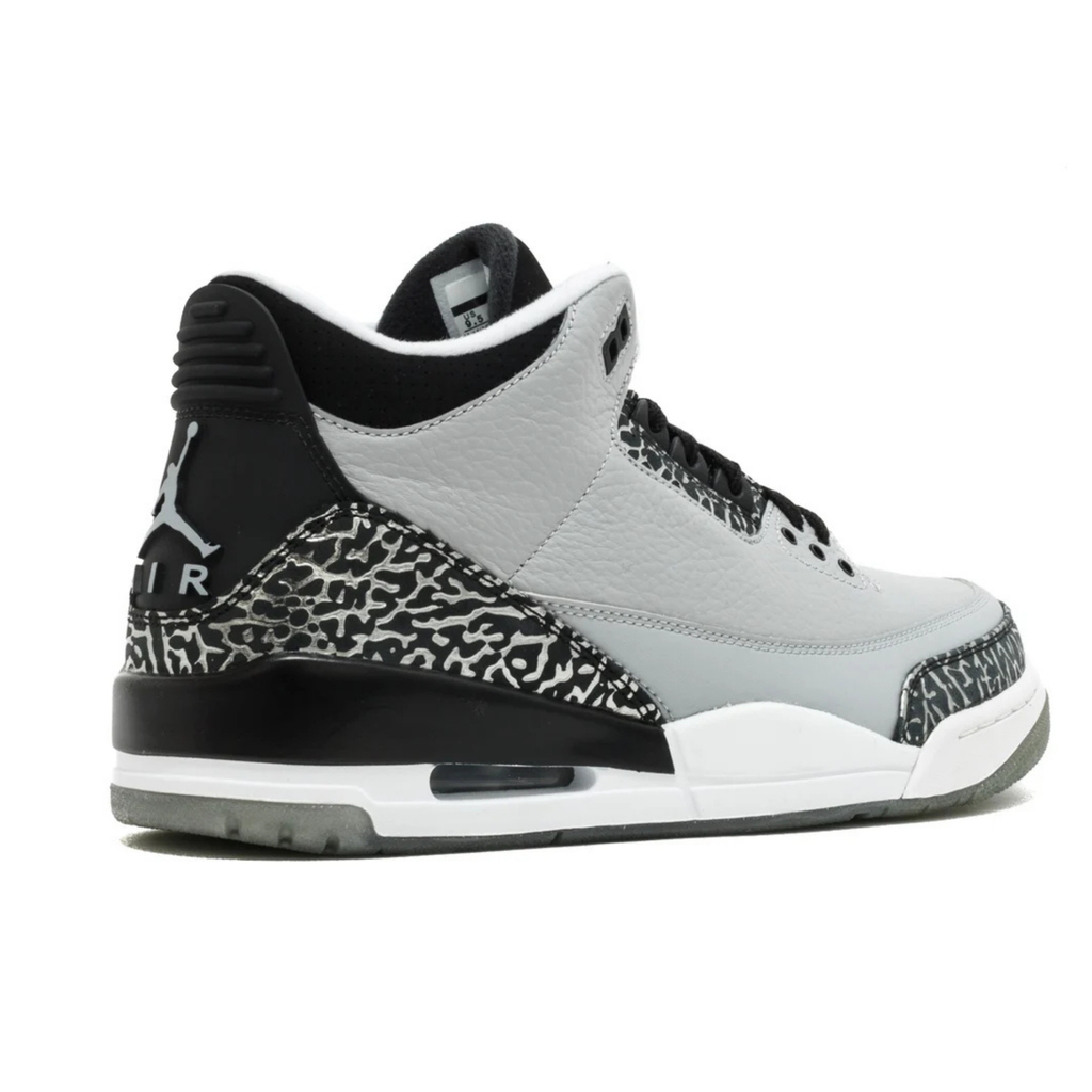 The Air Jordan 3 Retro Wolf Grey Metallic Silver Black 136064-004