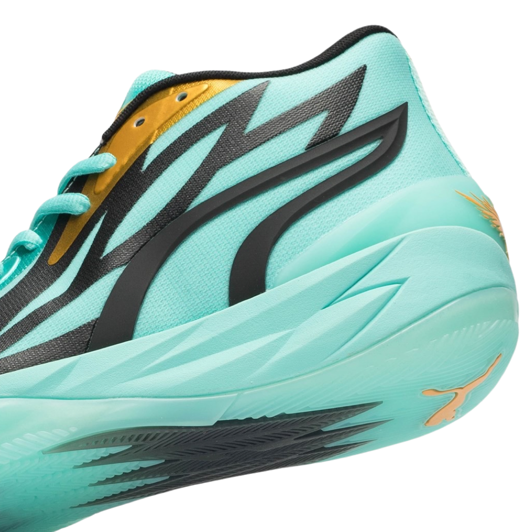 Puma LaMelo Ball MB.02 Honeycomb Turquoise Black Gold