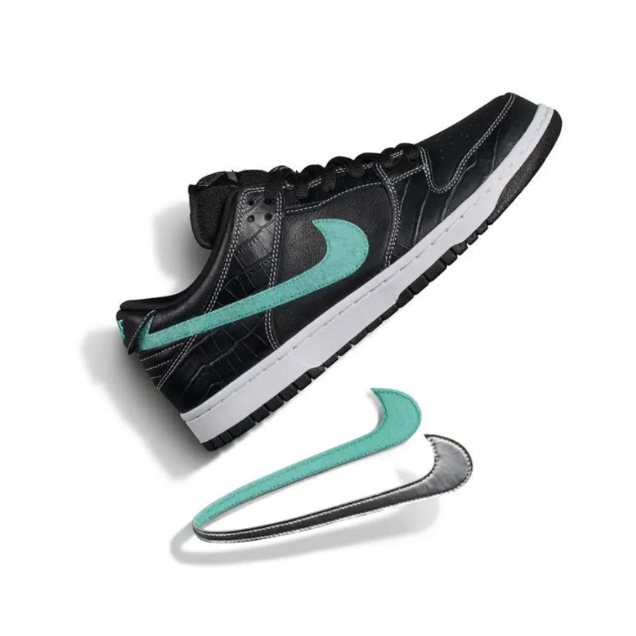 Nike SB Dunk Low Diamond Supply Co. Black Diamond Black Chrome Tropical Twist