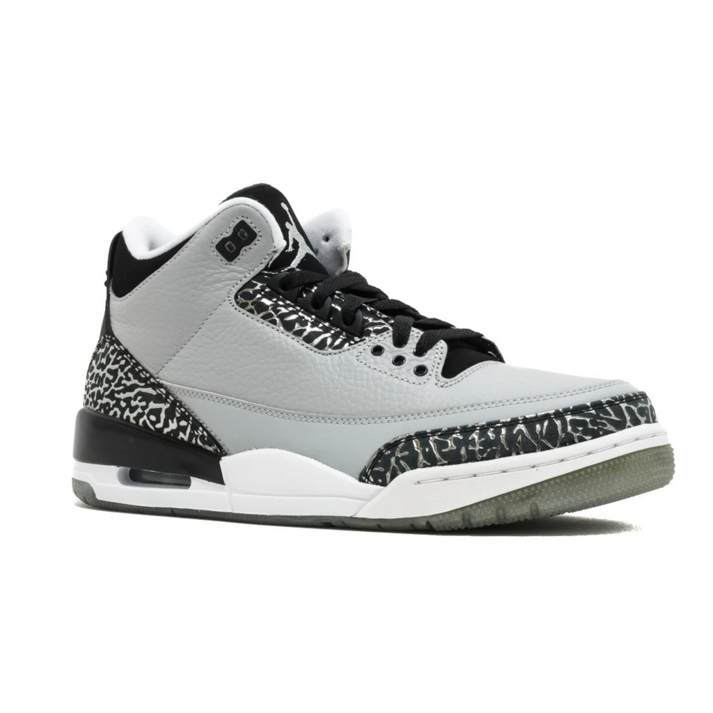 The Air Jordan 3 Retro Wolf Grey Metallic Silver Black 136064-004
