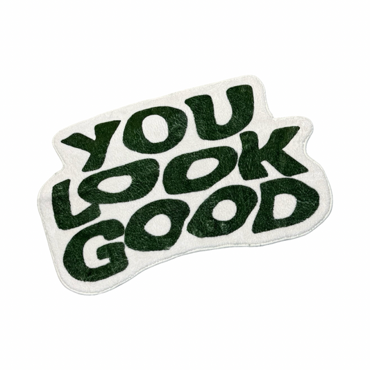 You Look Good Carpet Green White 80cm x 50cm