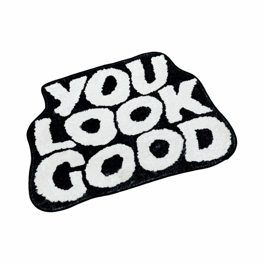 You Look Good Carpet Black White 50cm x 80cm