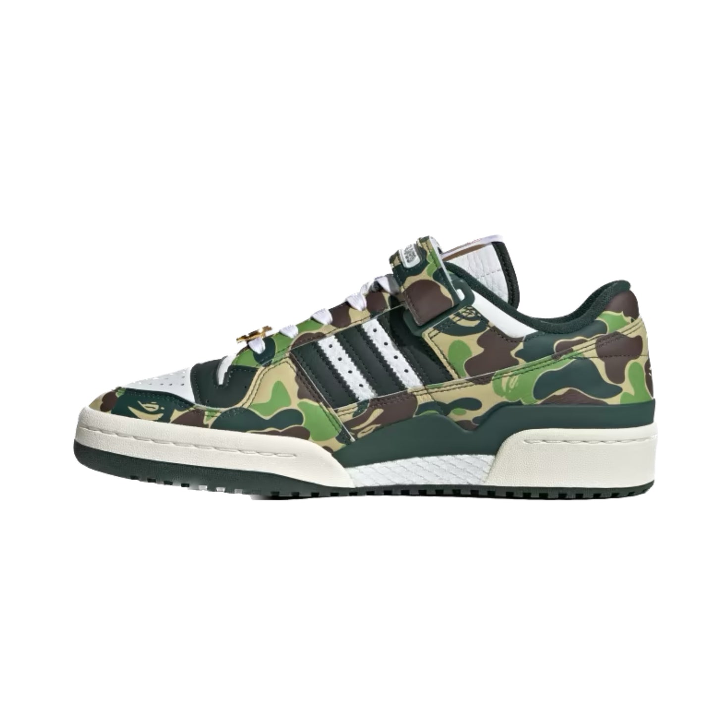 Adidas Forum 84 Low Bape 30th Anniversary Green Camo Cloud White Core White Metallic Gold