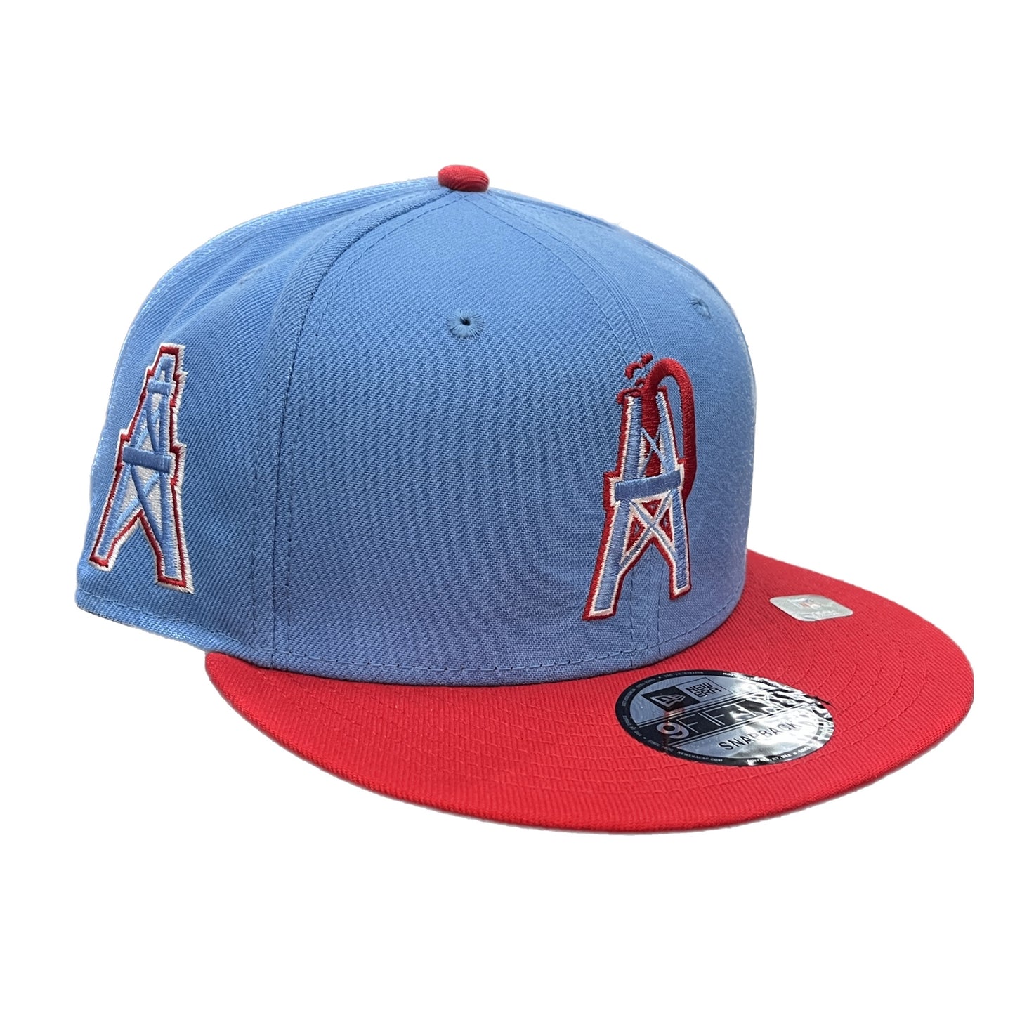 New Era 950 NFL Originals Houston Oilers Official Team Colors Light Blue Red