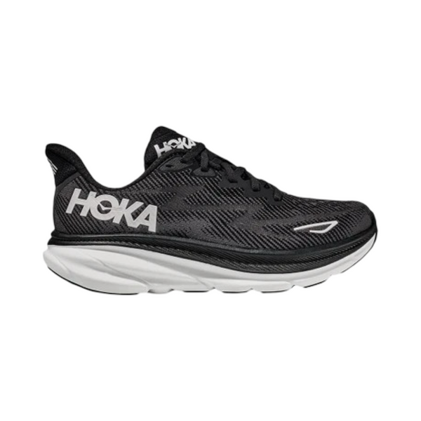 Men's Hoka Clifton 9 2E Width Black White