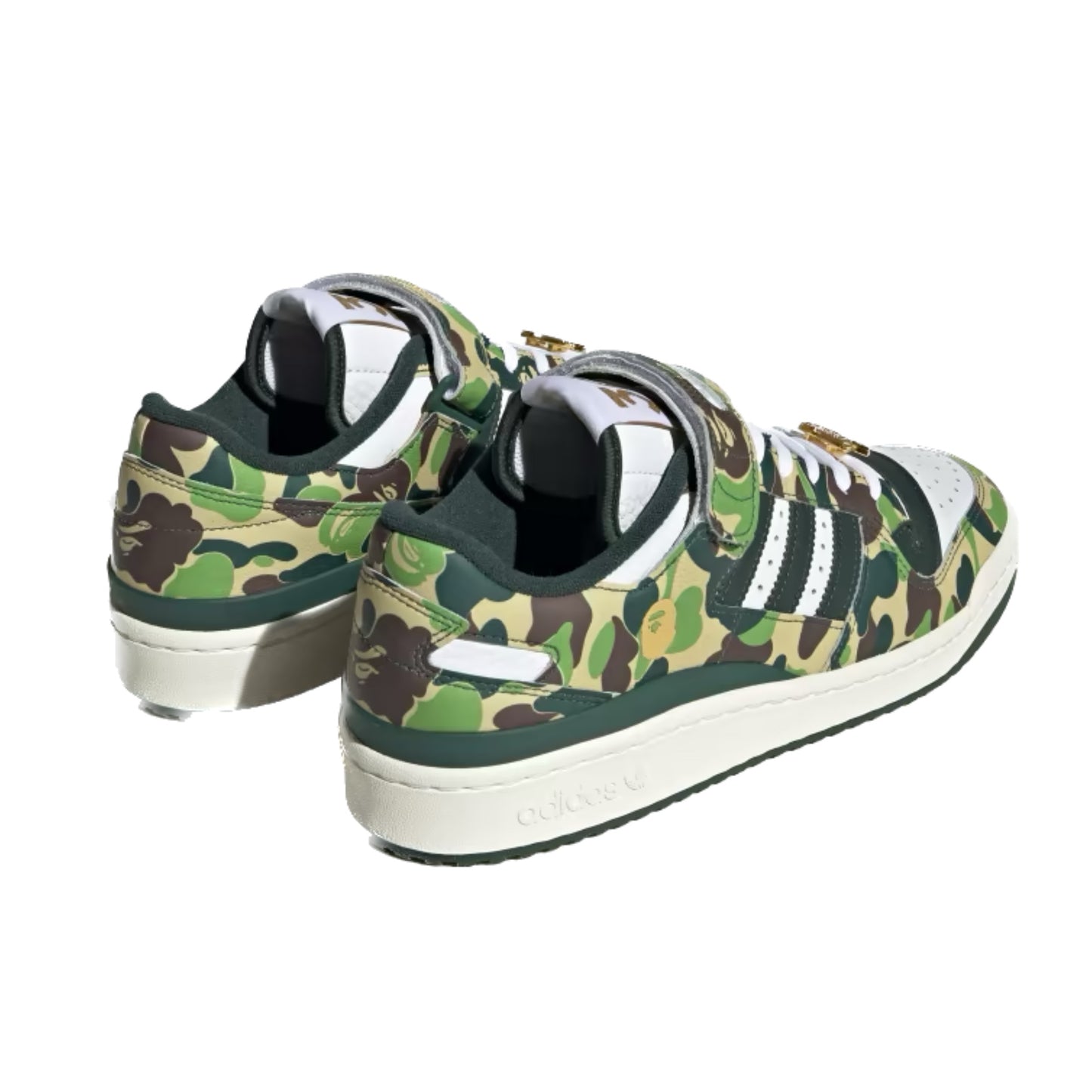 Adidas Forum 84 Low Bape 30th Anniversary Green Camo Cloud White Core White Metallic Gold