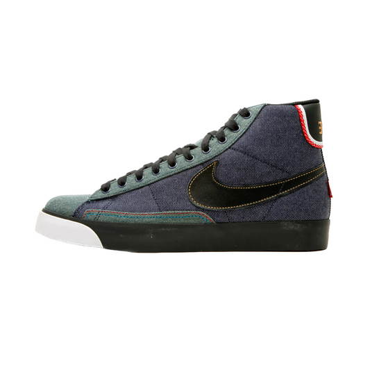 Nike Blazer Mid Selvedge Denim Obsidian Black Orion Blue Sport Red