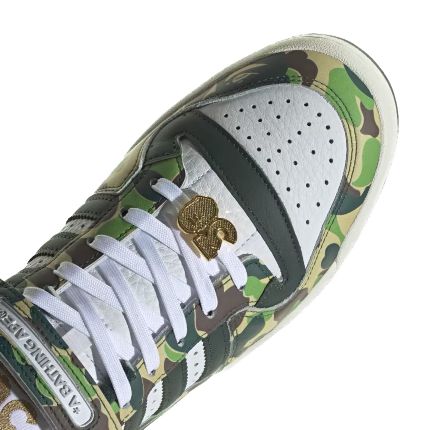 Adidas Forum 84 Low Bape 30th Anniversary Green Camo Cloud White Core White Metallic Gold