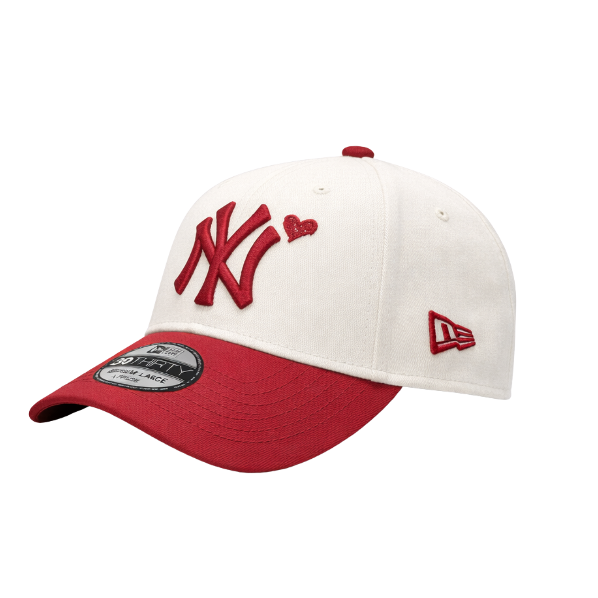 New Era 3930 AFrame Heart Sketch New York Yankees Cap Champagne White Red
