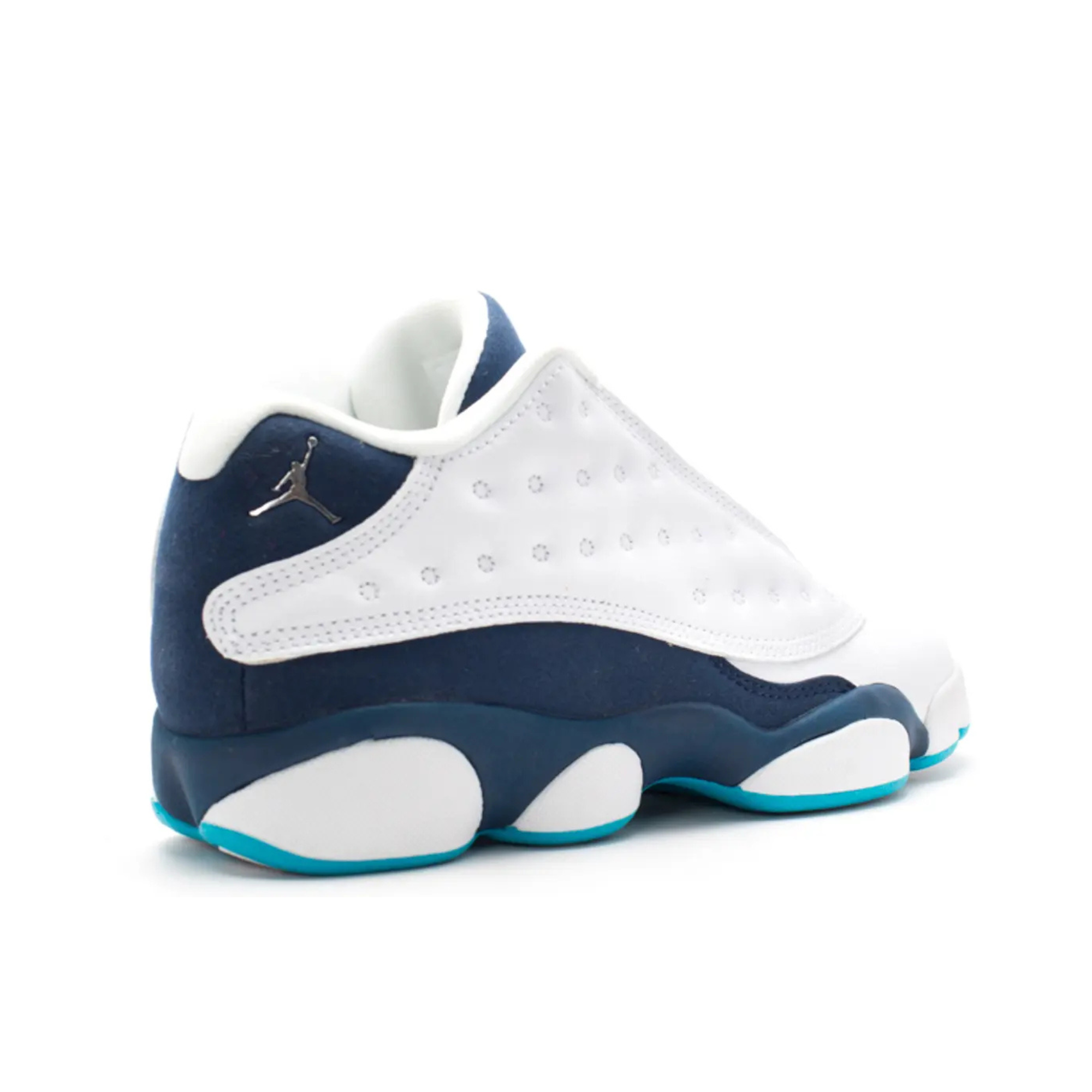 Air Jordan 13 Retro GS Low White Metallic Silver Mid Navy Turqouise