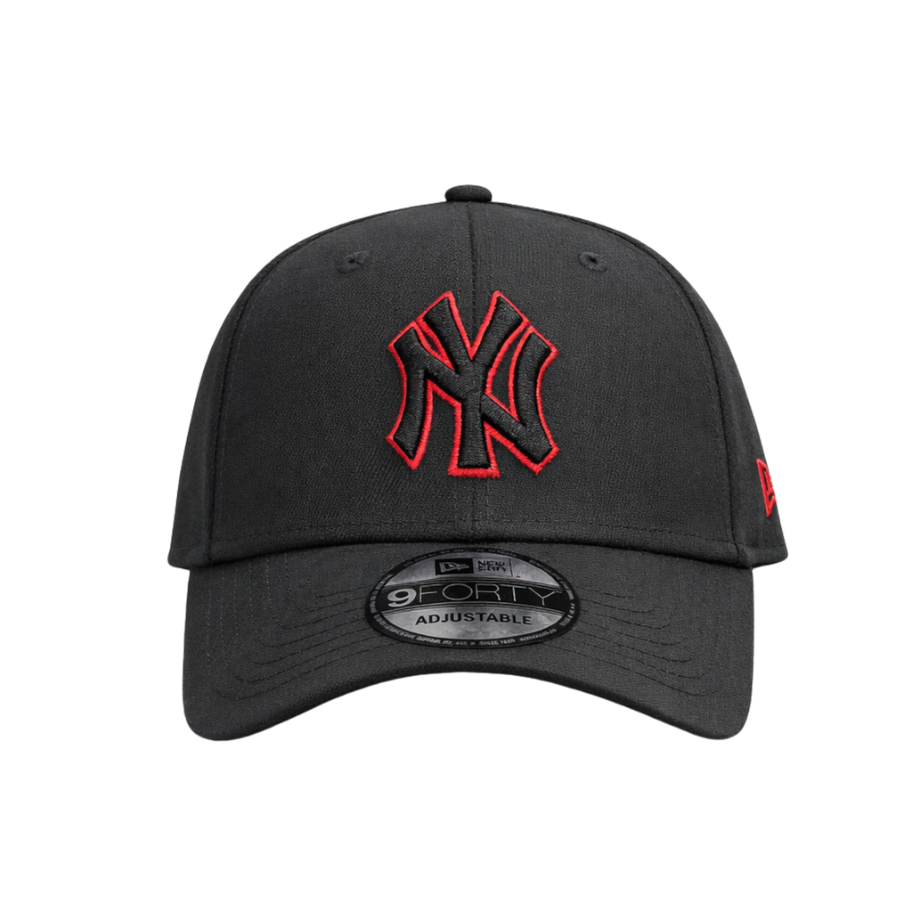 New Era 940 Pre Curved Snapback New York Yankees Black Scarlet Red Cap