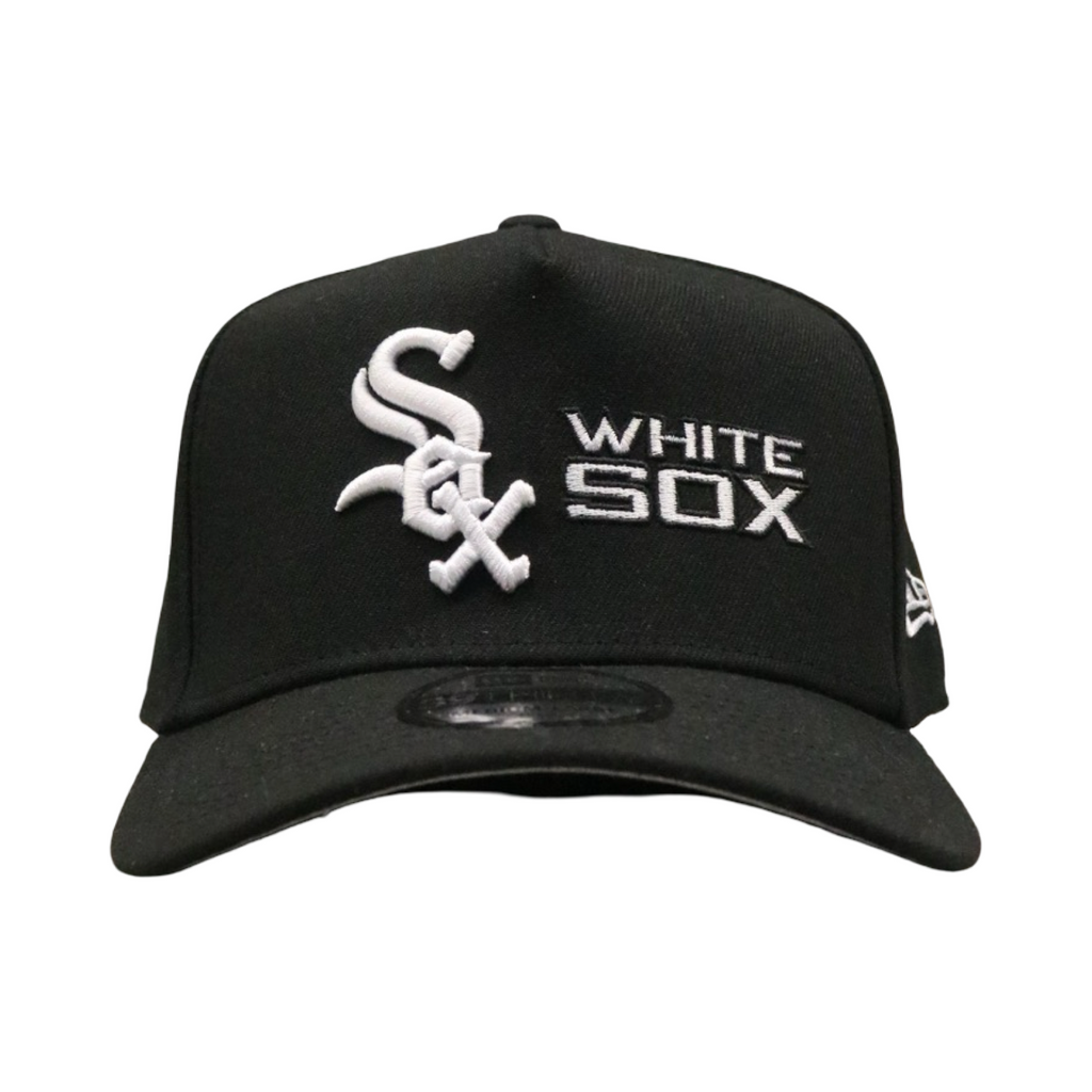 New Era 3930 AFrame Double Logo Chicago White Sox Cap Black White