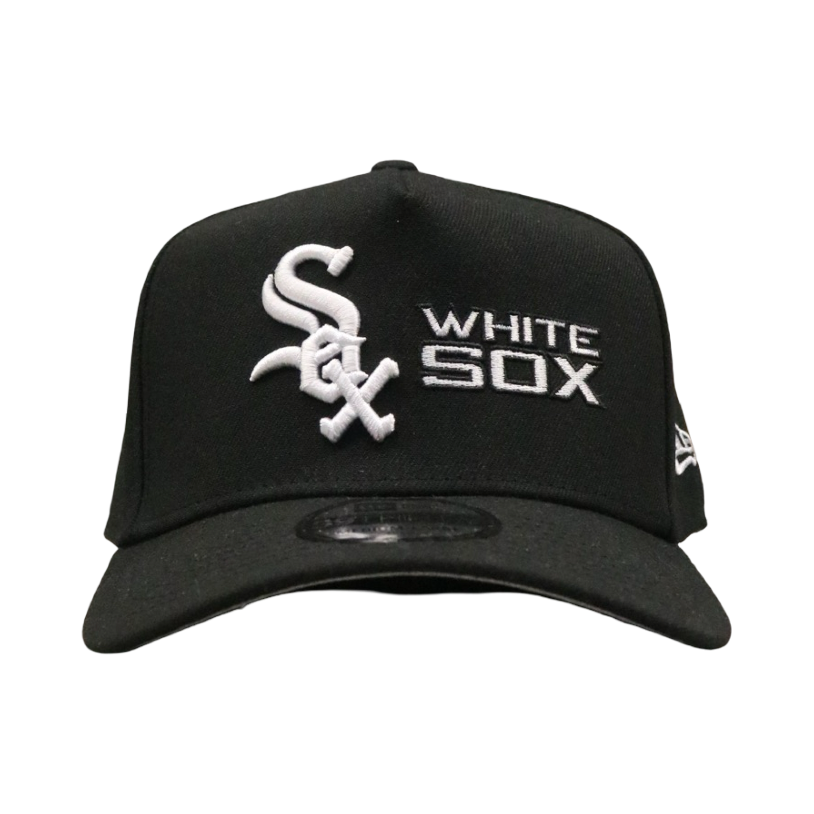 New Era 3930 AFrame Double Logo Chicago White Sox Cap Black White