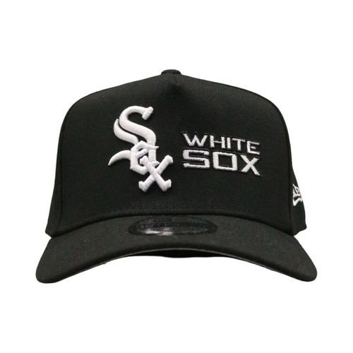 New Era 3930 AFrame Double Logo Chicago White Sox Cap Black White