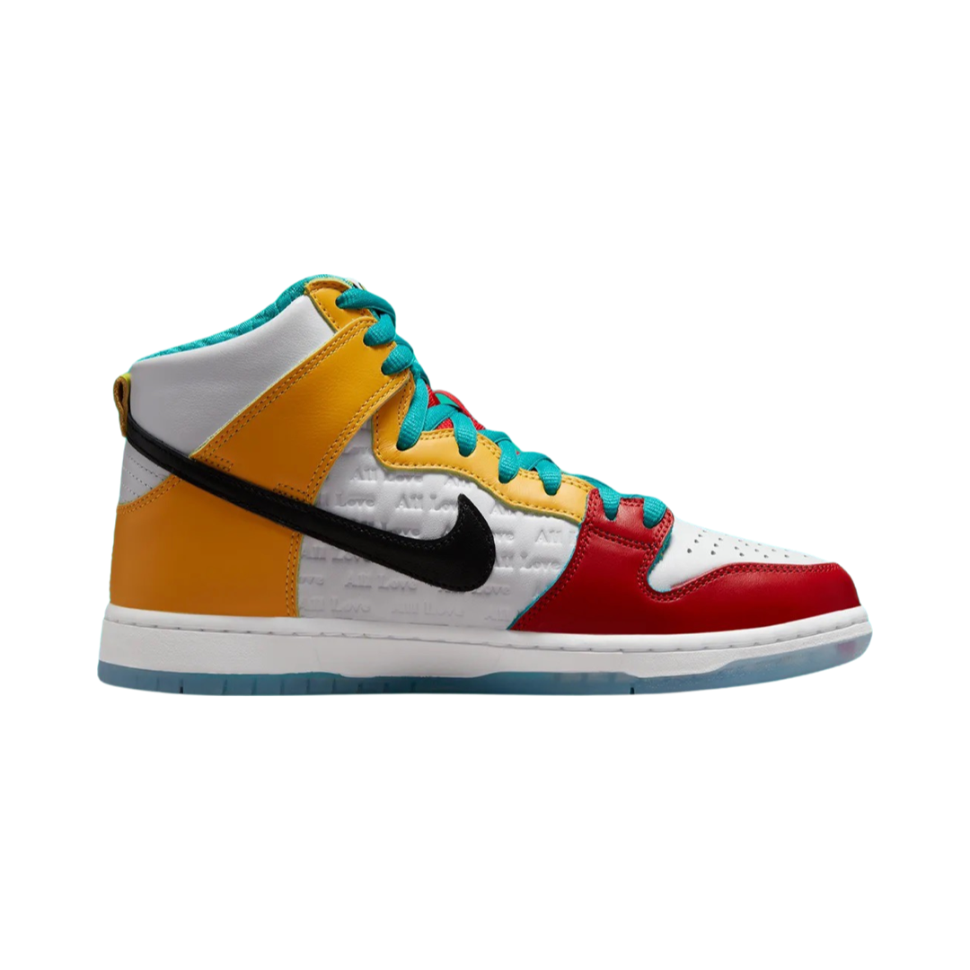 Nike SB Dunk Hi Pro x froSkate All Love White Gold Red