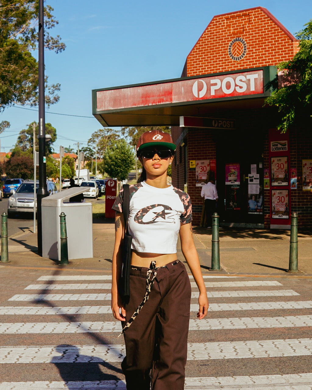 OZMNL Women’s Camo Baby Tee