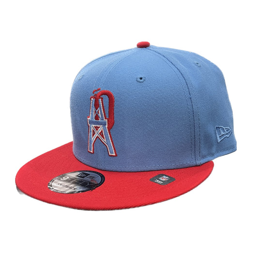 New Era 950 NFL Originals Houston Oilers Official Team Colors Light Blue Red