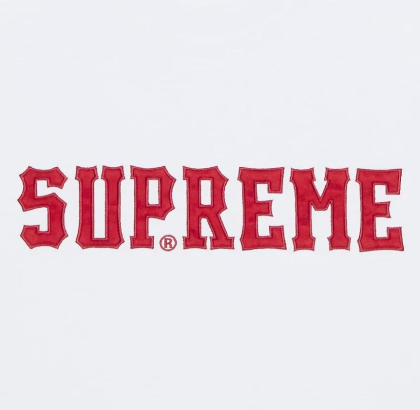 Supreme Twill Applique Short Sleeve Top FW24 White Red