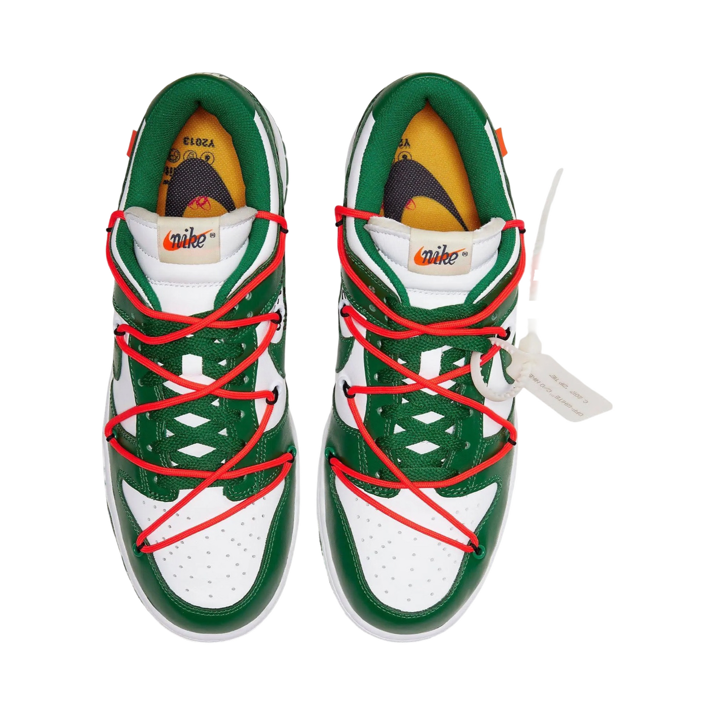 Off White x Nike Dunk Low Leather White Pine Green