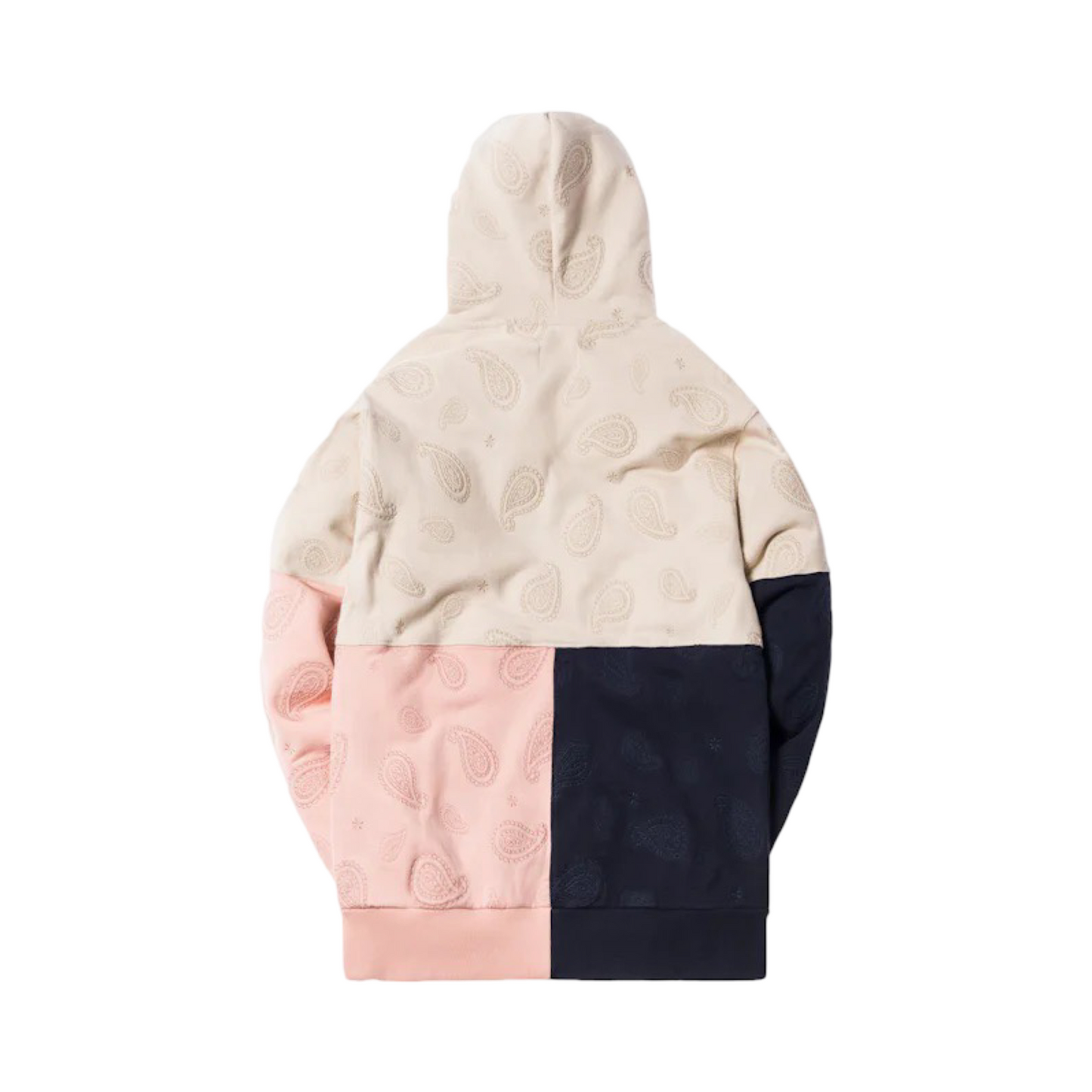 Kith Paisley Tri Block Hoodie Ivory Navy Coral