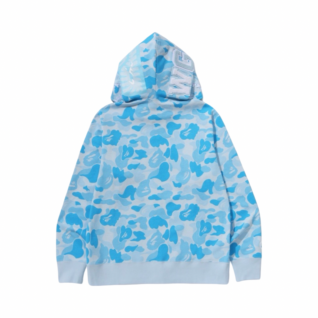 A Bathing Ape SS26 Shark Full Zip Hoodie Blue Camo