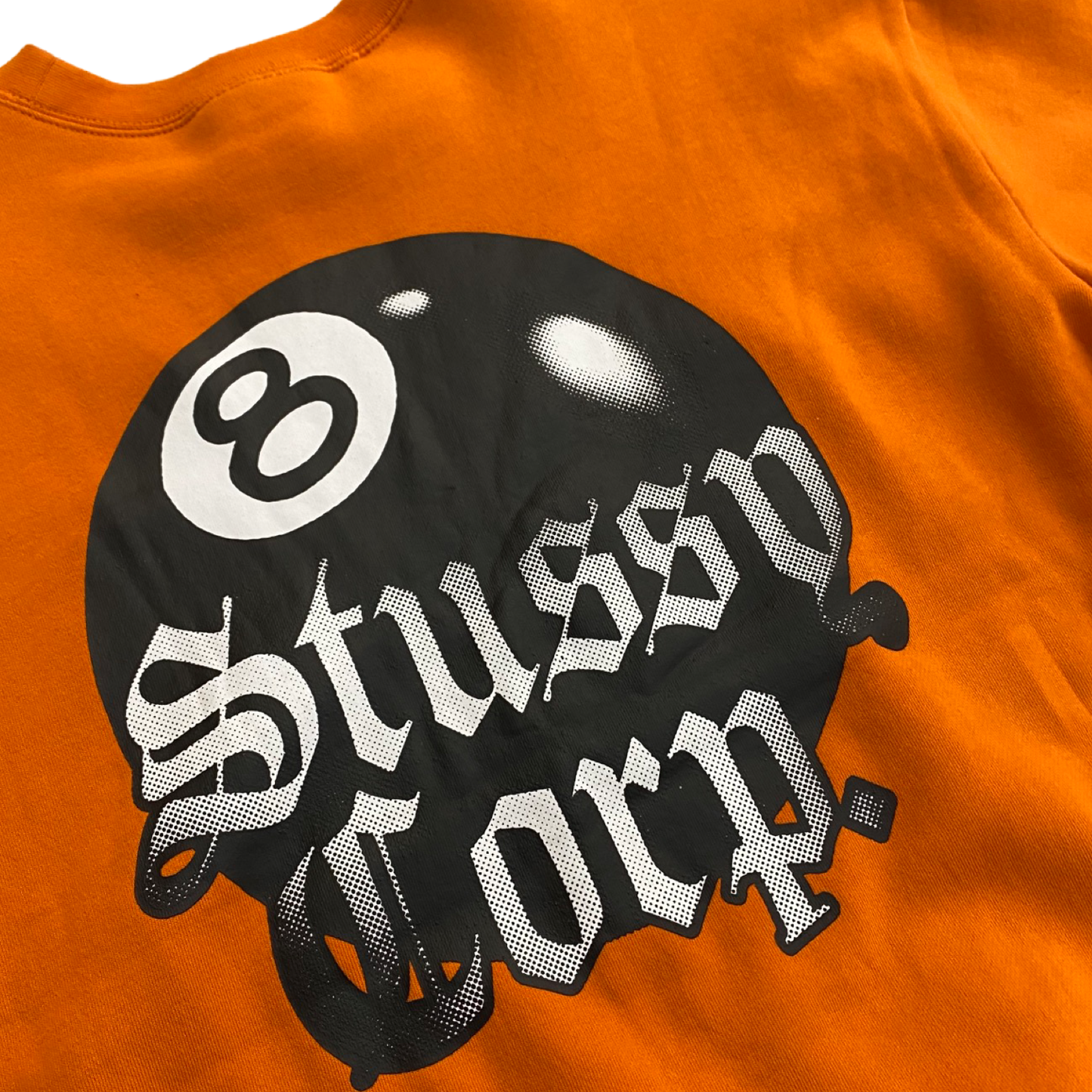 Stussy 8 Ball Corp Fleece Crew Orange