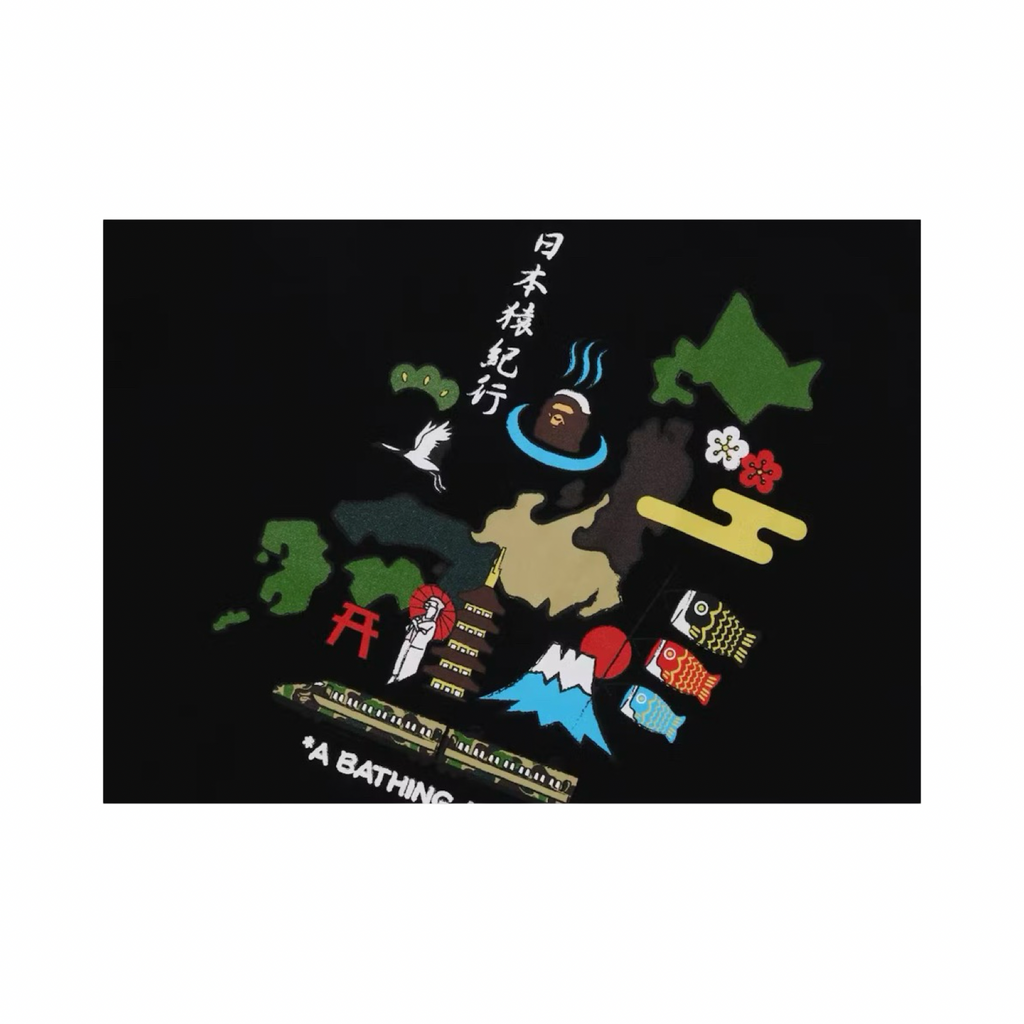 A Bathing Ape Japan Culture Graphic Tee Black