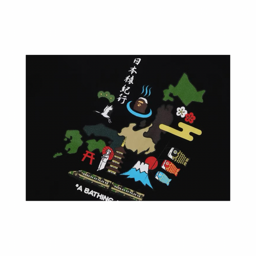 A Bathing Ape Japan Culture Graphic Tee Black