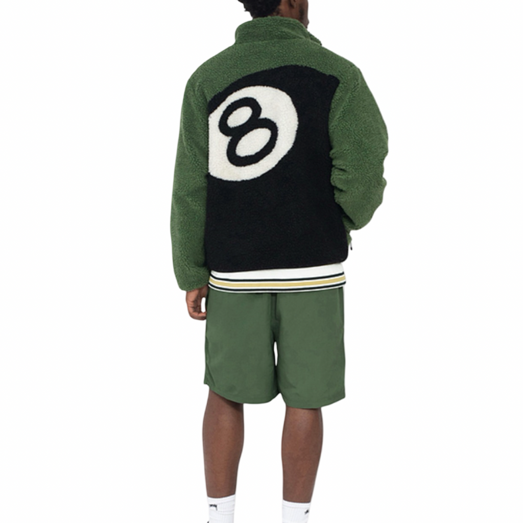 Stussy 8 Ball Sherpa Reversible Jacket Green Black