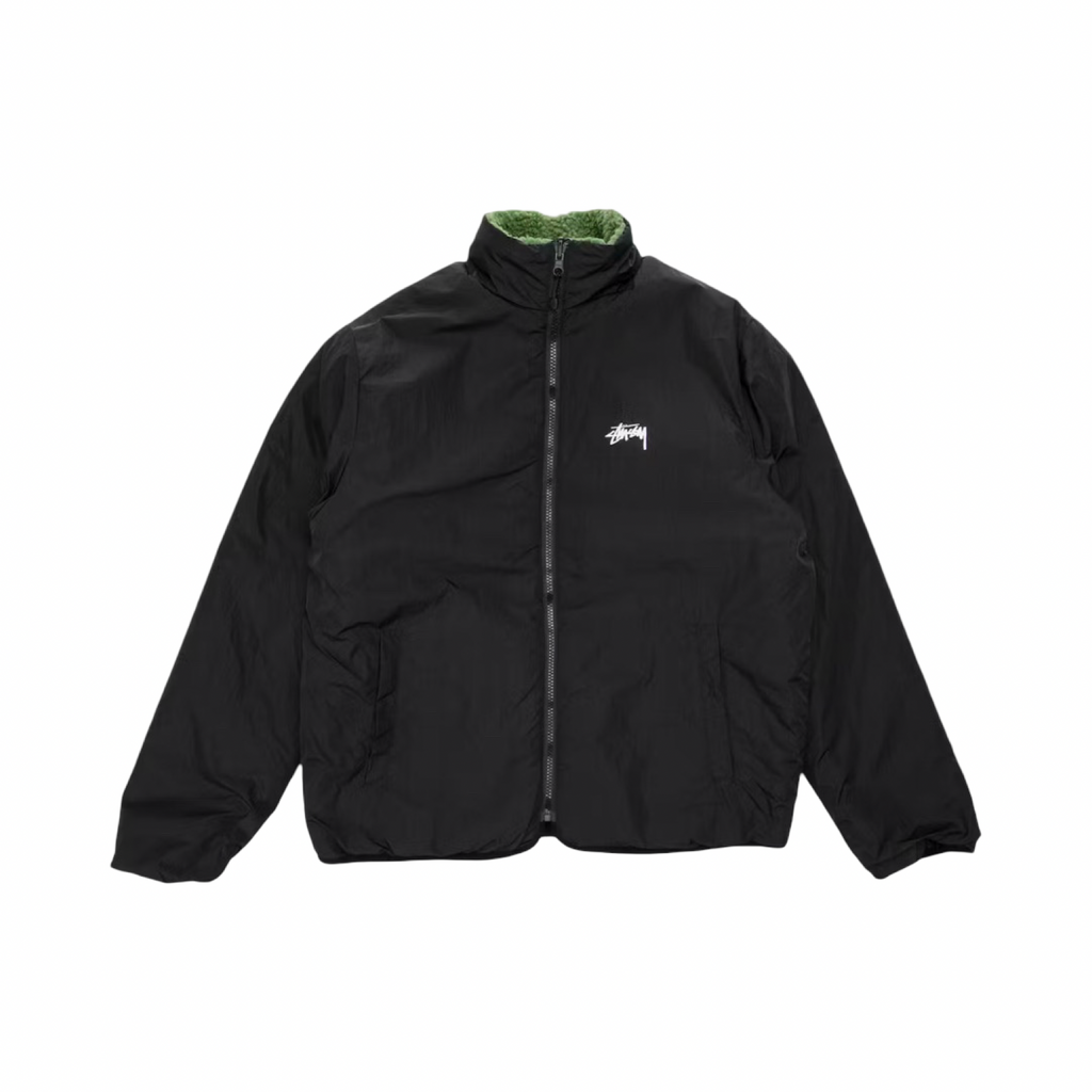 Stussy 8 Ball Sherpa Reversible Jacket Green Black