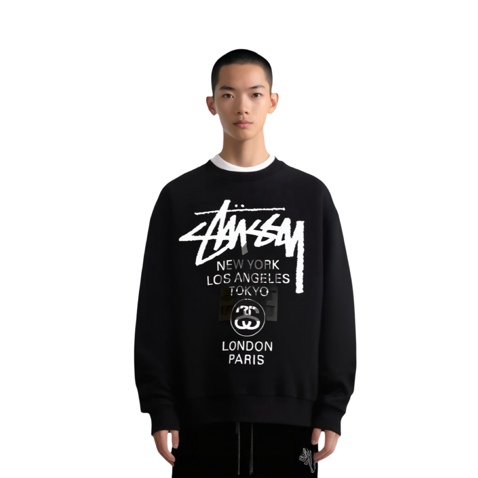 Stussy Dover Street Market Crewneck Black White