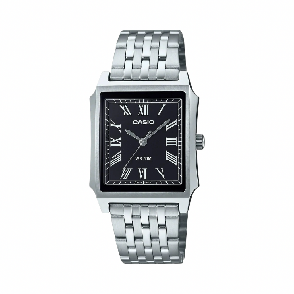 Men's Casio MTPB190D-1B Black Dial Stainless Steel Band Watch