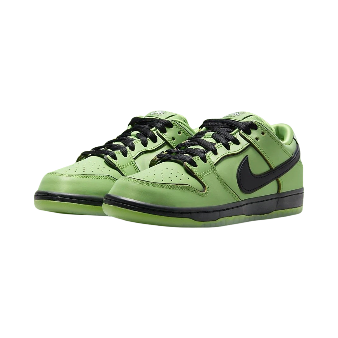 Nike SB Dunk Low Pro QS Powerpuff Girls Buttercup Mean Green Black Lotus Pink