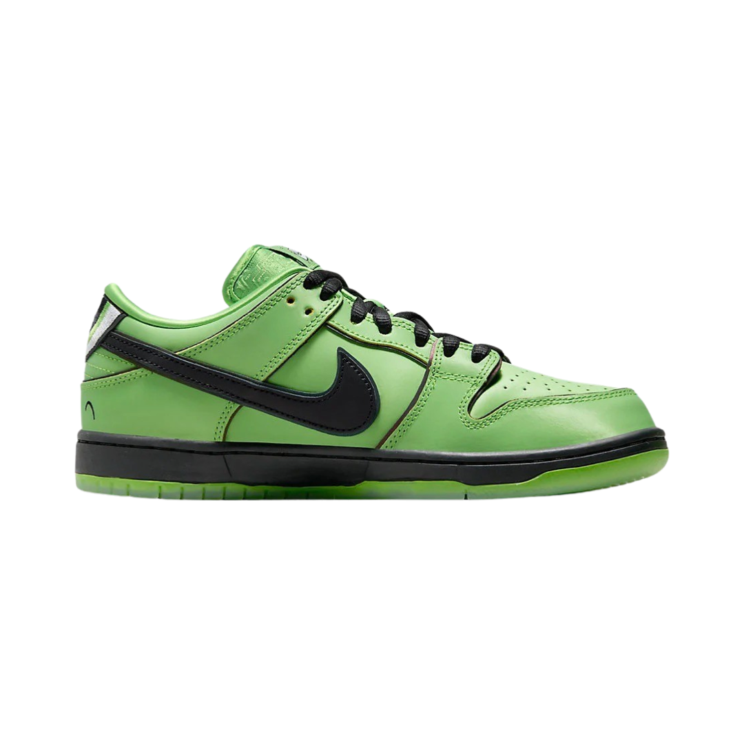 Nike SB Dunk Low Pro QS Powerpuff Girls Buttercup Mean Green Black Lotus Pink