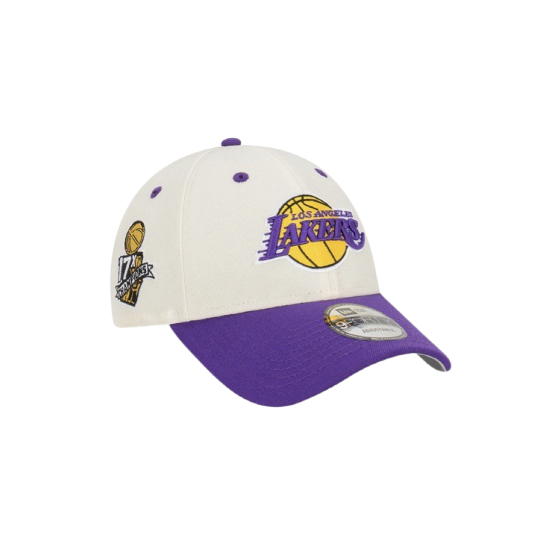 New Era 940 Snapback Two Tone Championship Los Angeles Lakers White Yellow Purple Cap