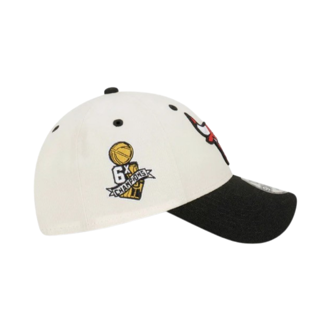 New Era 940 Snapback Two Tone Championship Chicago Bulls White Red Black Cap