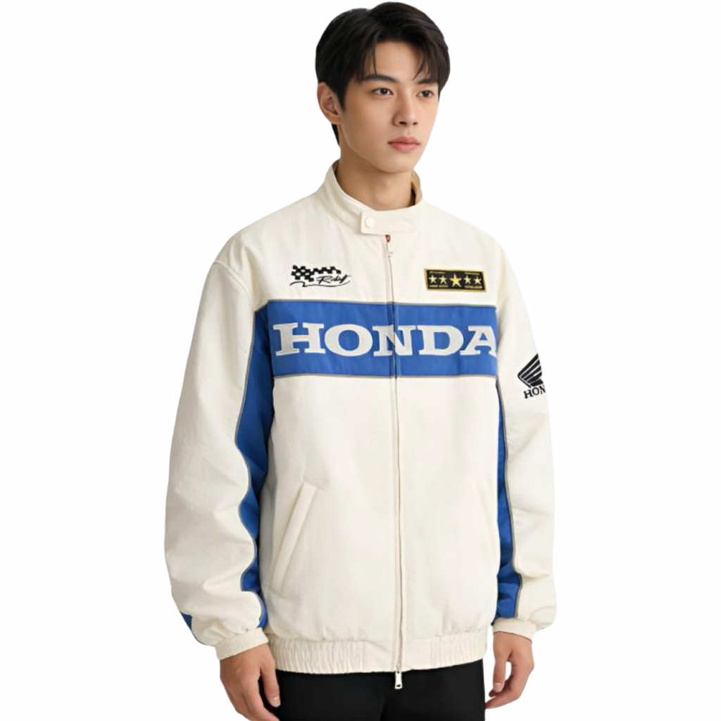 Honda SS26 Biker Jacket White Blue