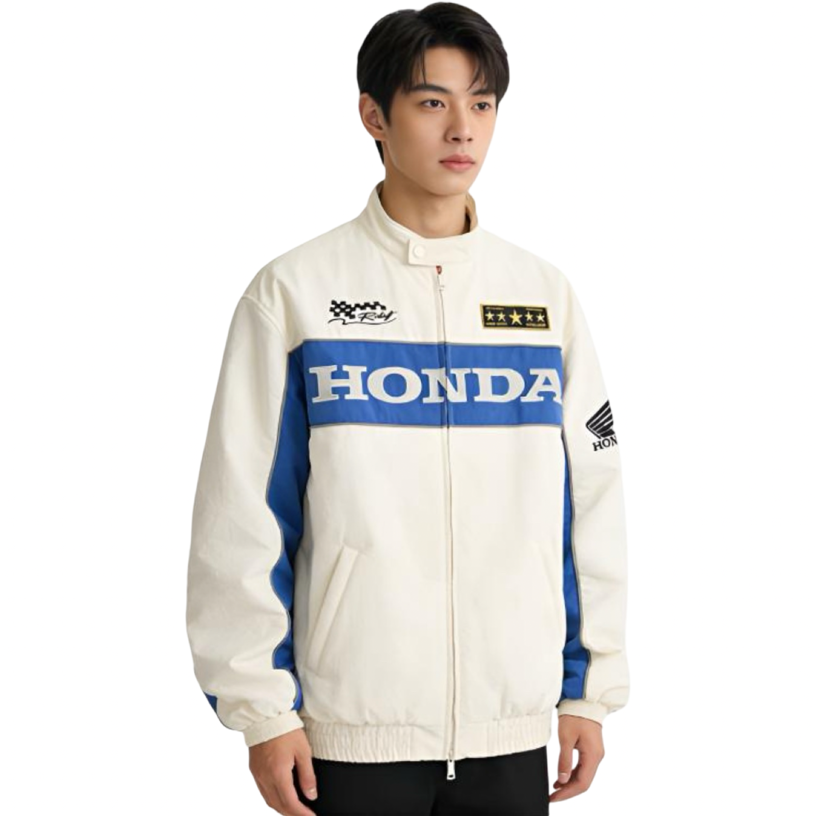 Honda SS26 Biker Jacket White Blue