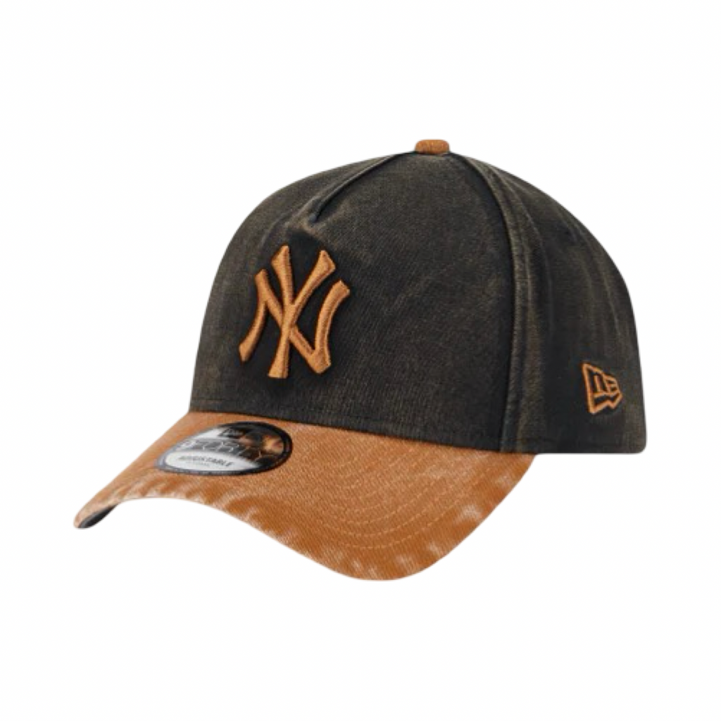 New Era 9Forty A-Frame Washed Earthtones New York Yankees Black Brown Snapback Cap