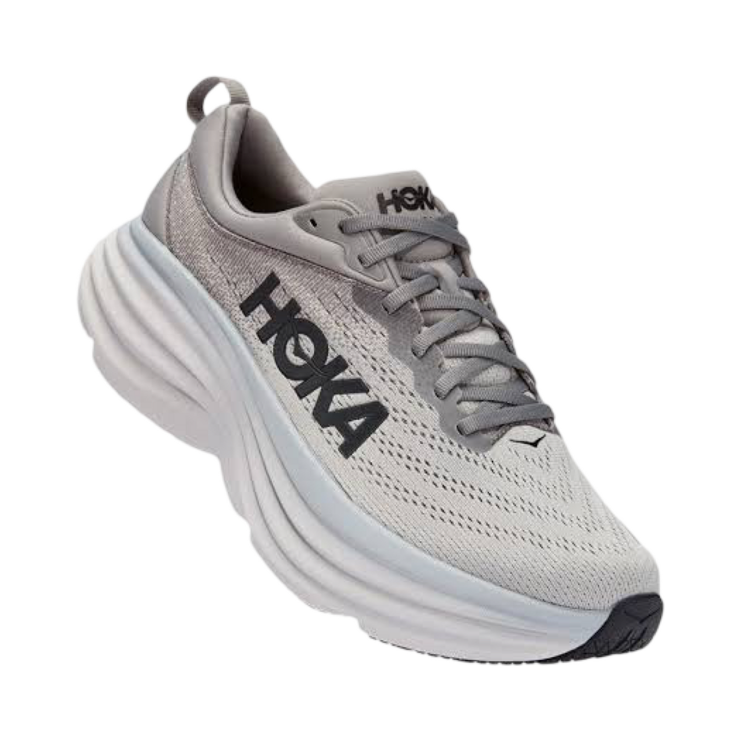 Men's Hoka Bondi 8 Shark X-Wide 4E Width Grey Black