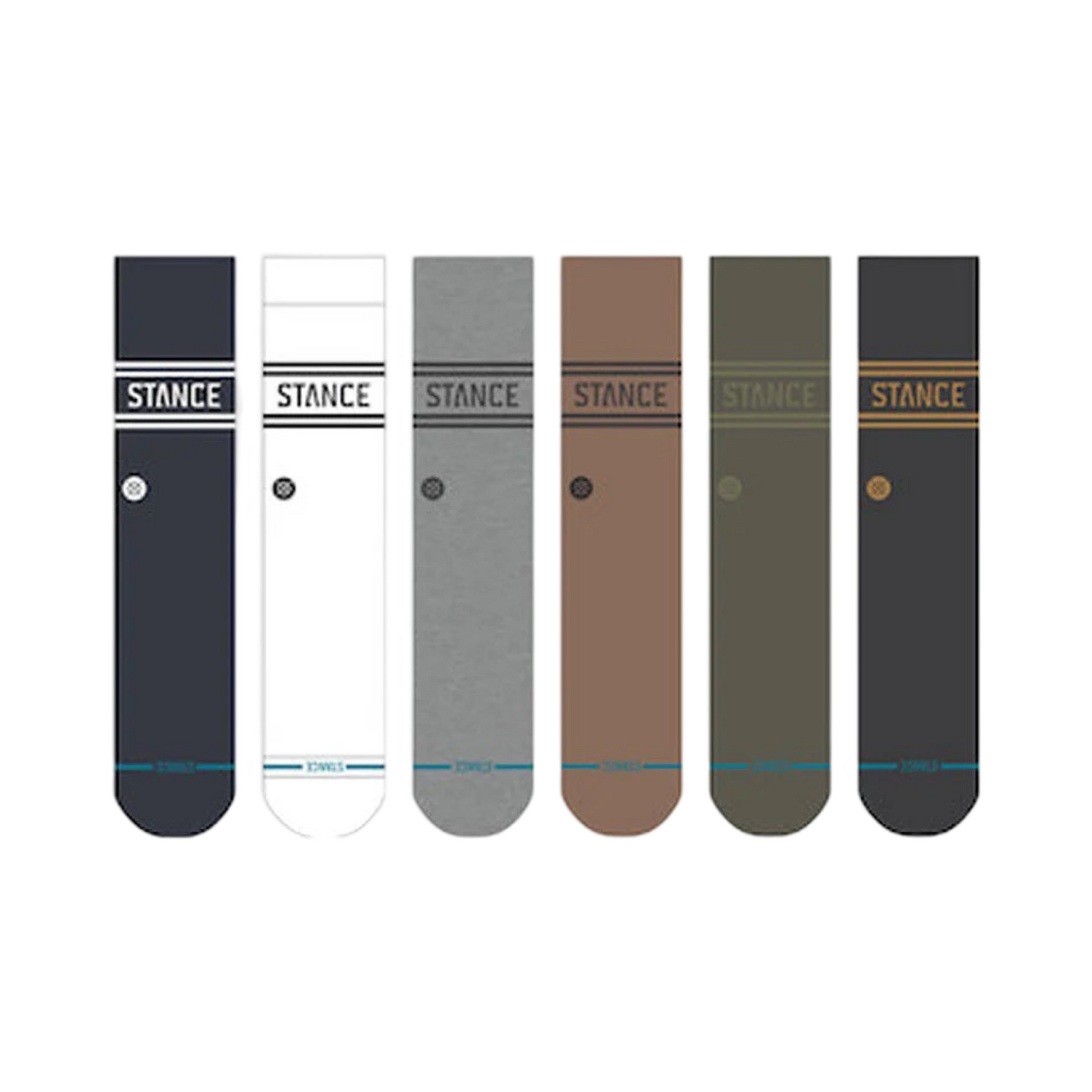 Stance Icon Basic Crew Socks 6 Pack Multi Colour