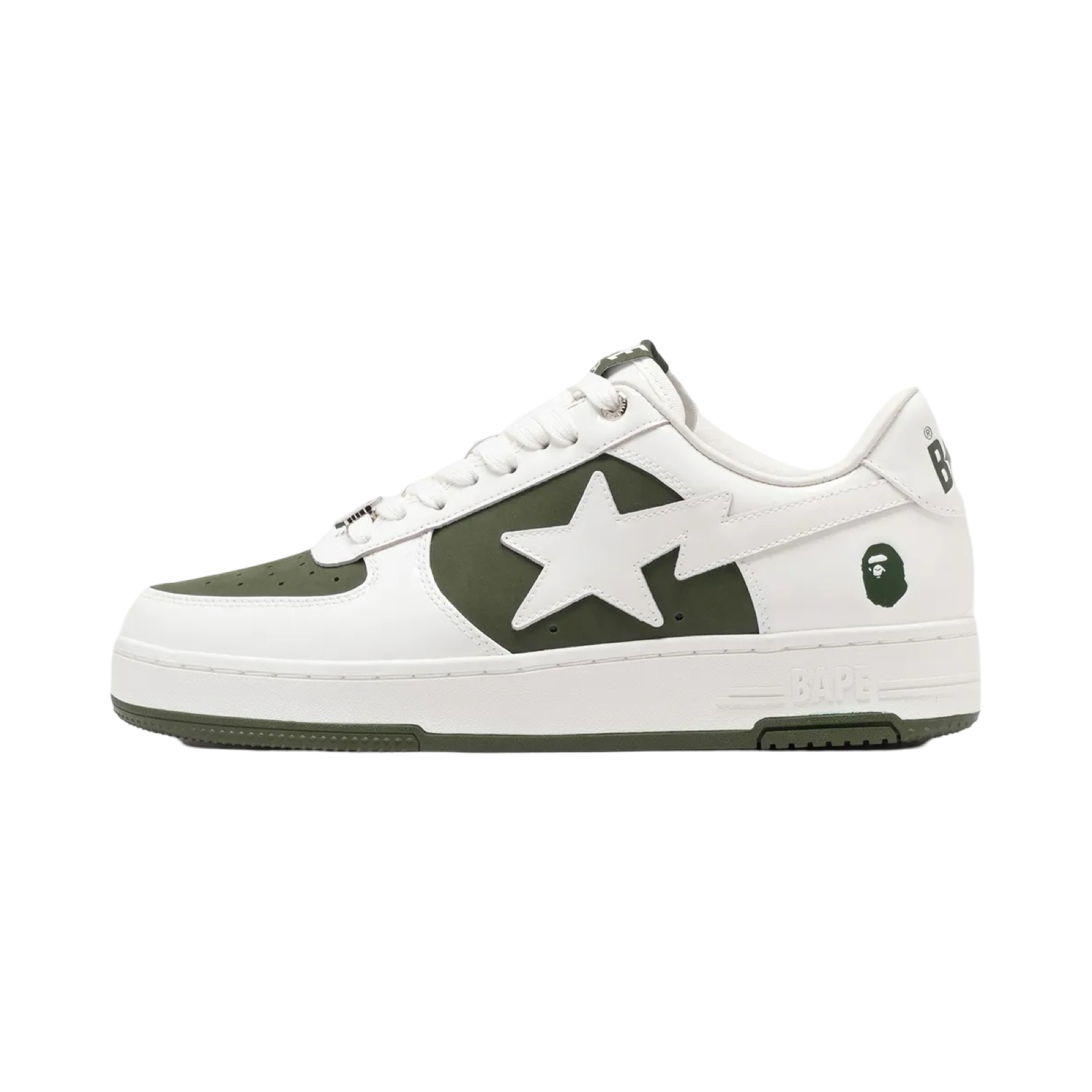 A Bathing Ape Bapesta #6 M2 Low Olive White