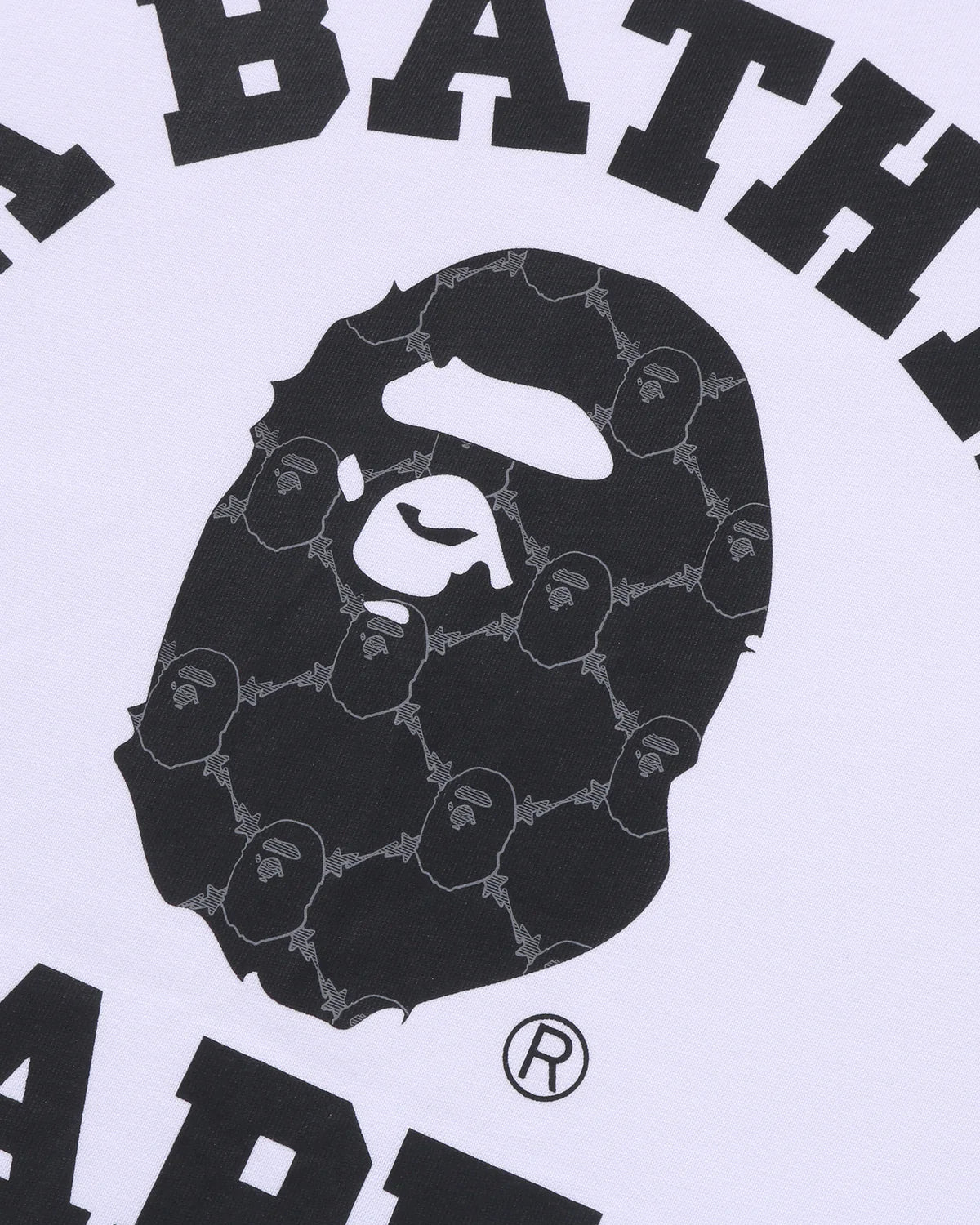 A Bathing Ape Bape College Monogram Tee White Black